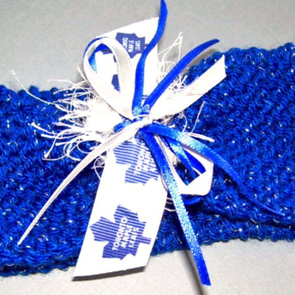 Toronto MAPLE LEAFS Handmade Hockey Baby Headband *NEW*